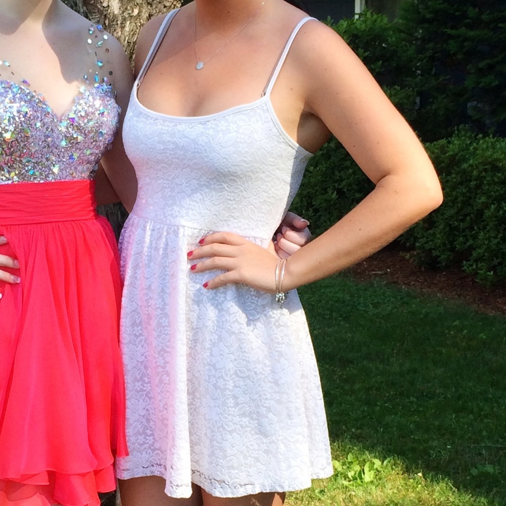 Garage White Floral Tank Dress